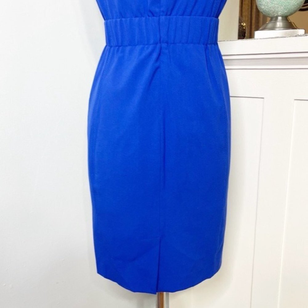 Calvin Klein Blue Sleeveless Sheath Dress with Elastic Buckle Waist Size 2 - Picture 7 of 10